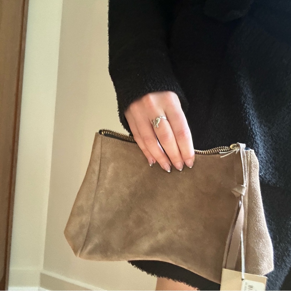 Suede clutch